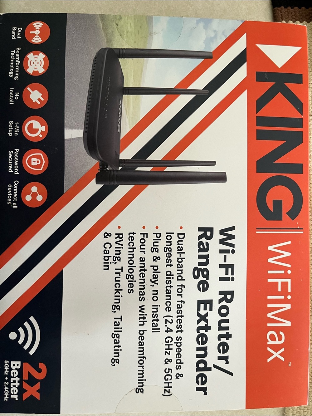 Black Wi‑Fi Router & Range Extender
